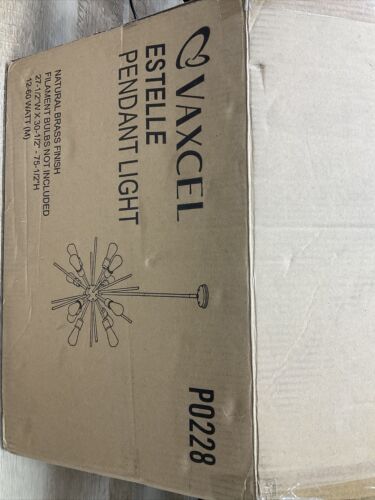 Sputnik MCM Style Light Estelle 27.5-in Pendant Natural Brass by Vaxcel P0228 (6922804953271)